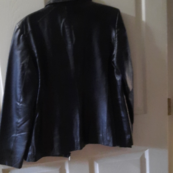 Black Genuine Leather Jacket - Picture 5 of 5